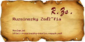 Ruzsinszky Zsófia névjegykártya