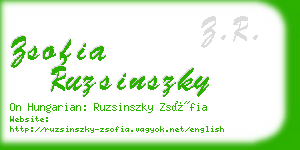 zsofia ruzsinszky business card